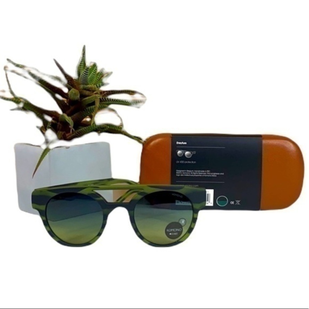 KOMONO Men’s NEW Dreyfuss Green Safari Sunglasses - Picture 3 of 16